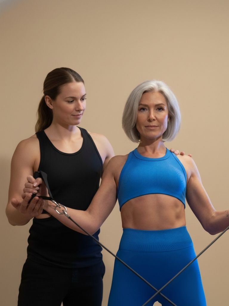 Mature woman on reformer